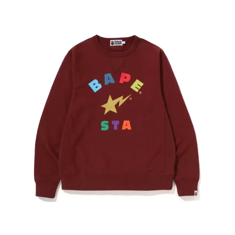 Moletom A Bathing Ape Bape Sta Crewneck Burgundy — XG / 3XG, Novo