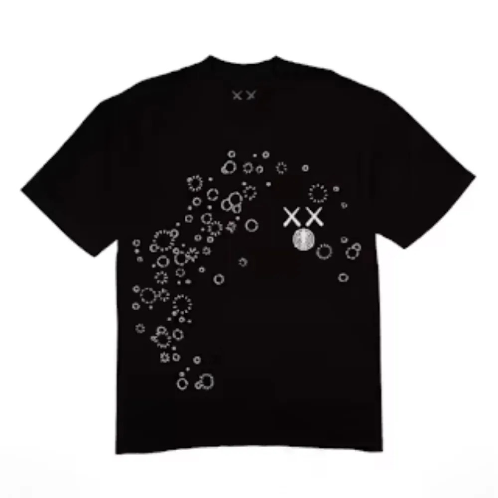 Camiseta KAWS For Kid Cudi Moon Man GID Vintage Black — P / M / G / XXG, Novo