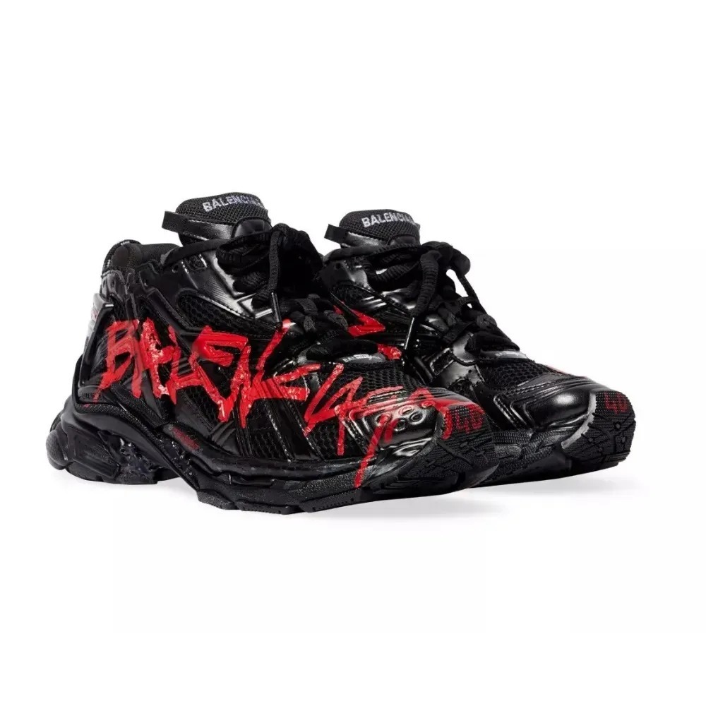 Balenciaga Runner Graffiti Black Red — 42, Novo