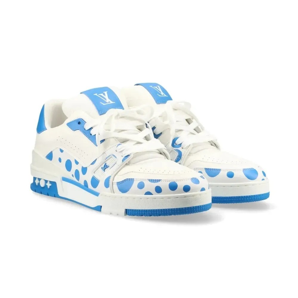 Yayoi Kusama x Louis Vuitton LV Trainer White Blue — 39.5, Novo