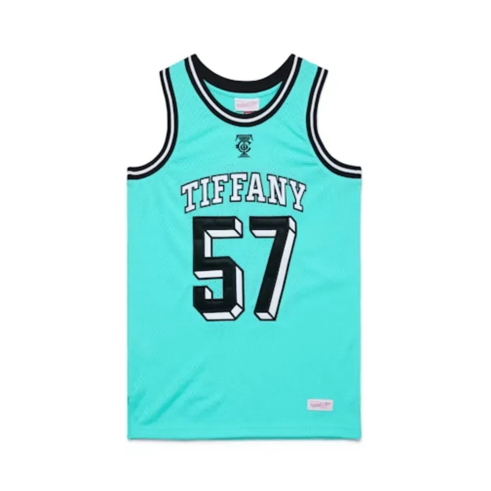 Tiffany & Co. x NBA x Mitchell & Ness Jersey Basketball Tiffany Blue Black — P, Novo