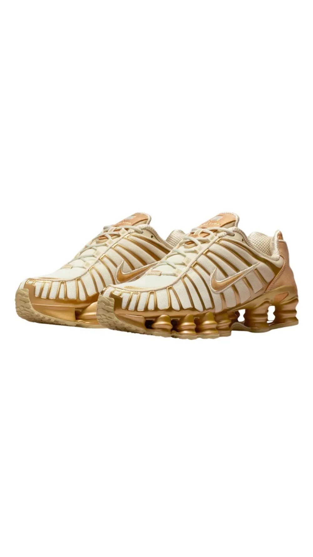 Nike Shox TL Coconut Milk Metallic Gold Copper Feminino — 36 / 37 / 38 / 39, Novo
