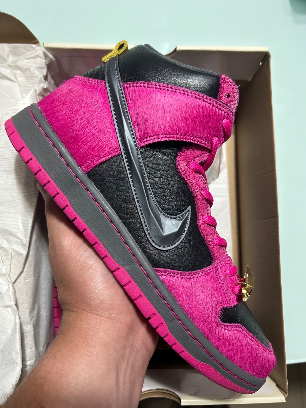 Nike SB Dunk High Run the Jewels Active Pink and Black — 40, Novo