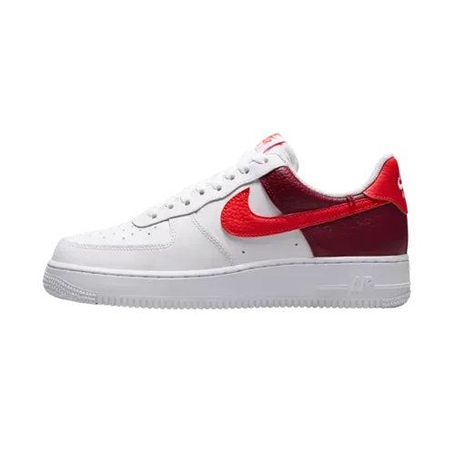 Nike Air Force 1 Low 07 Shoelery White Light Crimson Metallic Gold Team Red
