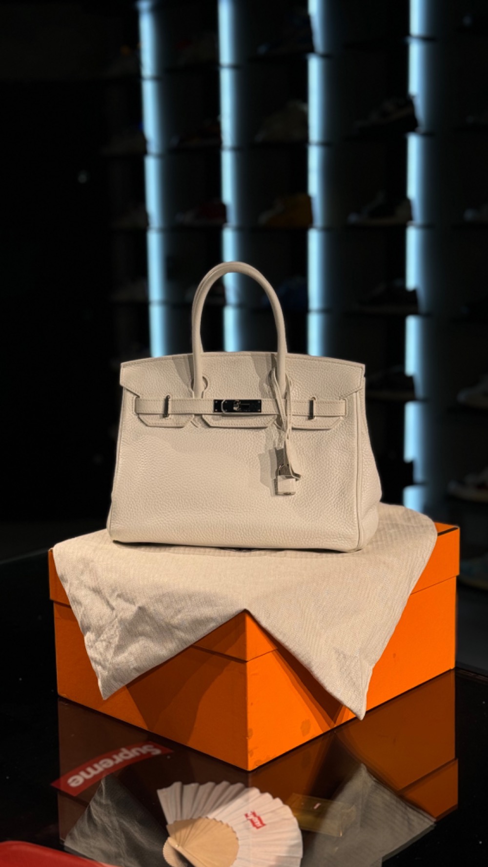 Bolsa Hermès Birkin 30 PHW Craie