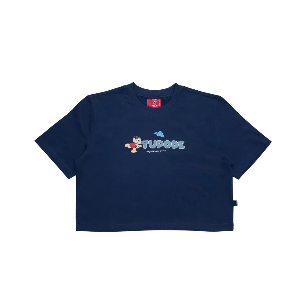 Turma da Mônica x Tupode Camiseta Sansao Voa Feminina Azul - Droper
