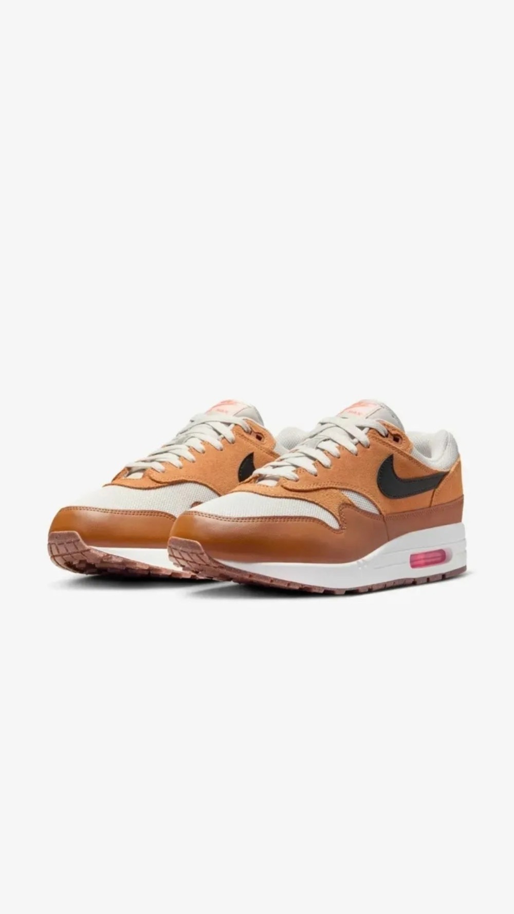 Nike Air Max 1 Essential Light Bone Flax British Tan Black — 38 / 39 / 40 / 41 / 42 / 43, Novo