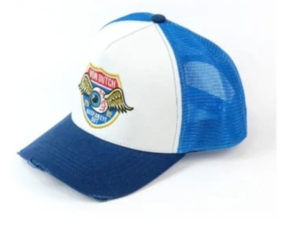 boné von dutch trucker eyeball azul e branco
