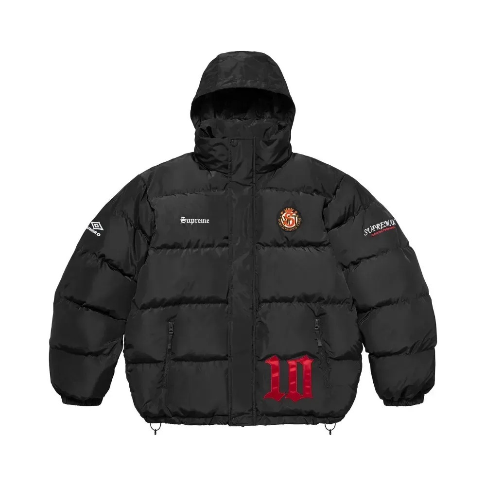 Umbro x Supreme Jaqueta Down Puffer Black FW25-W10 — P / M / G / XG, Novo