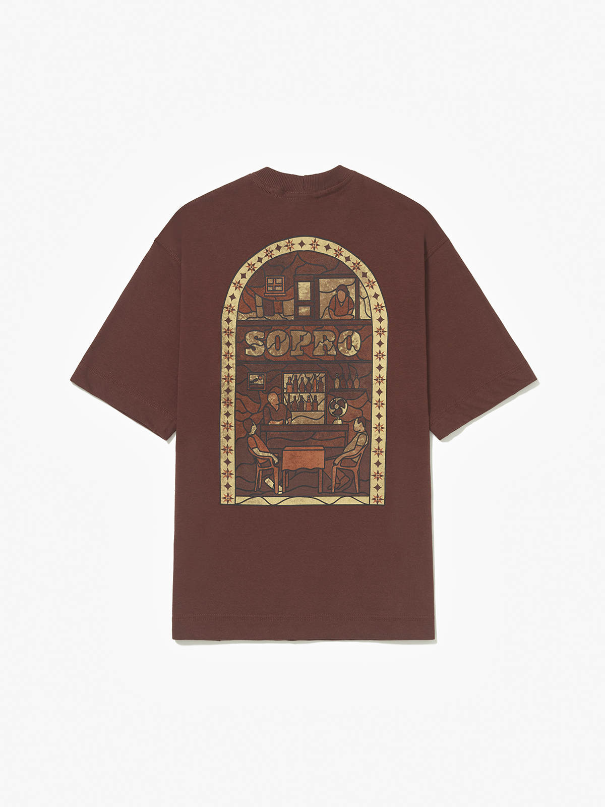 Camiseta Sopro Over Cena em Ladrilho Brown — XXG, Novo