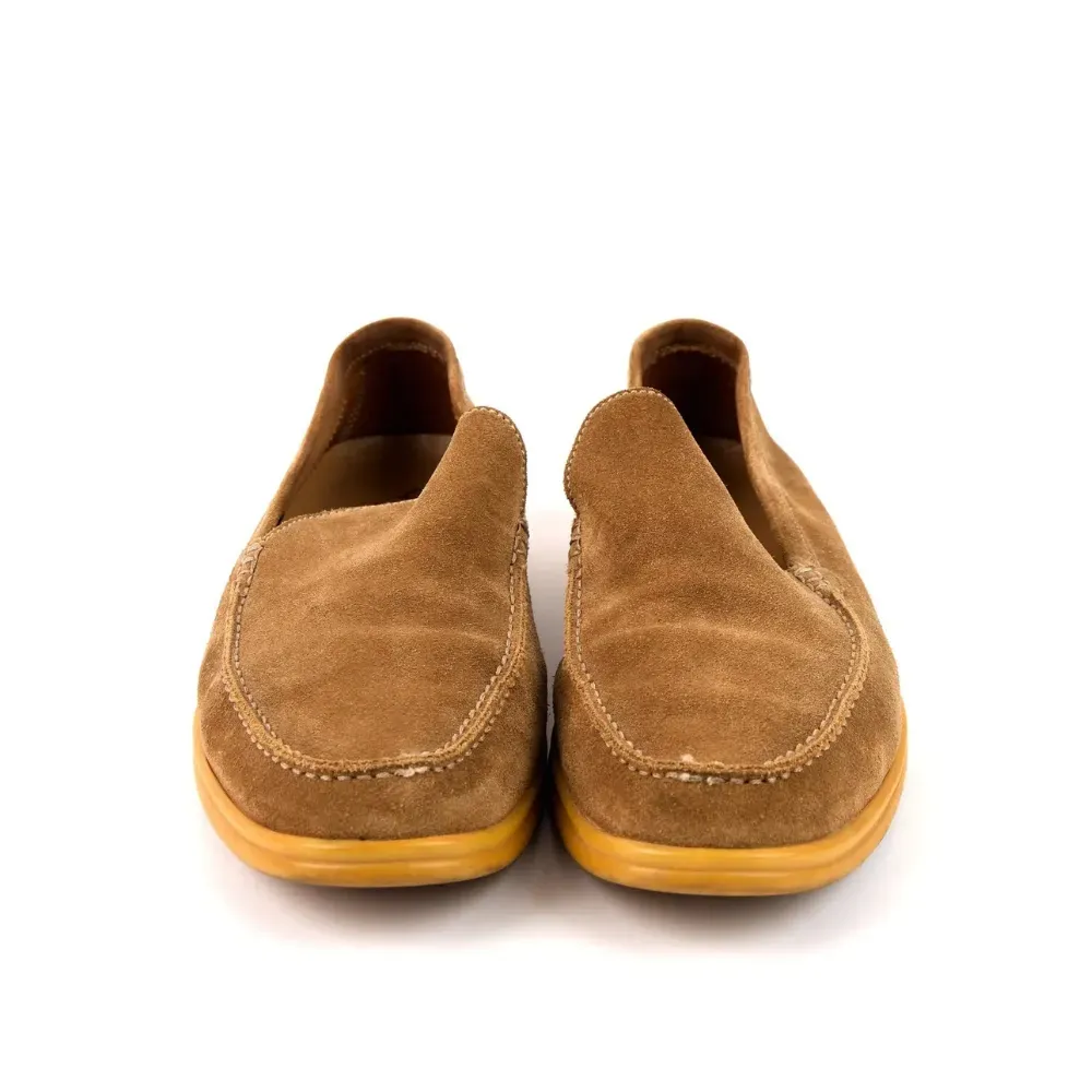 Sapato Loro Piana Summer Walk Leather Flats Camel - Droper