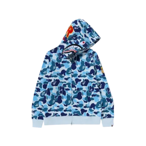 Moletom BAPE ABC Shark PONR Full Zip Hoodie Blue Camo