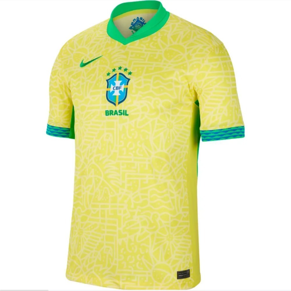 Camiseta Nike Brasil I 2024/25 Torcedor Pro Masculina Dynamic Yellow — P, Novo