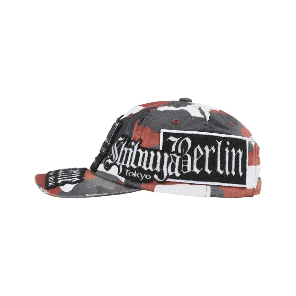 Boné Supreme City Patches 6-Panel Red Camo SS26-W8 - Droper
