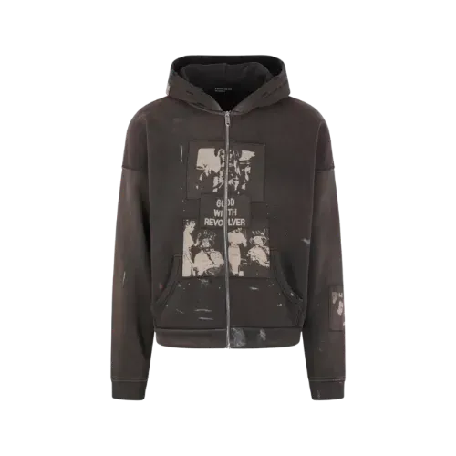 Jaqueta Enfants Riches Deprimes God With Revolver Zip Sun Faded Black