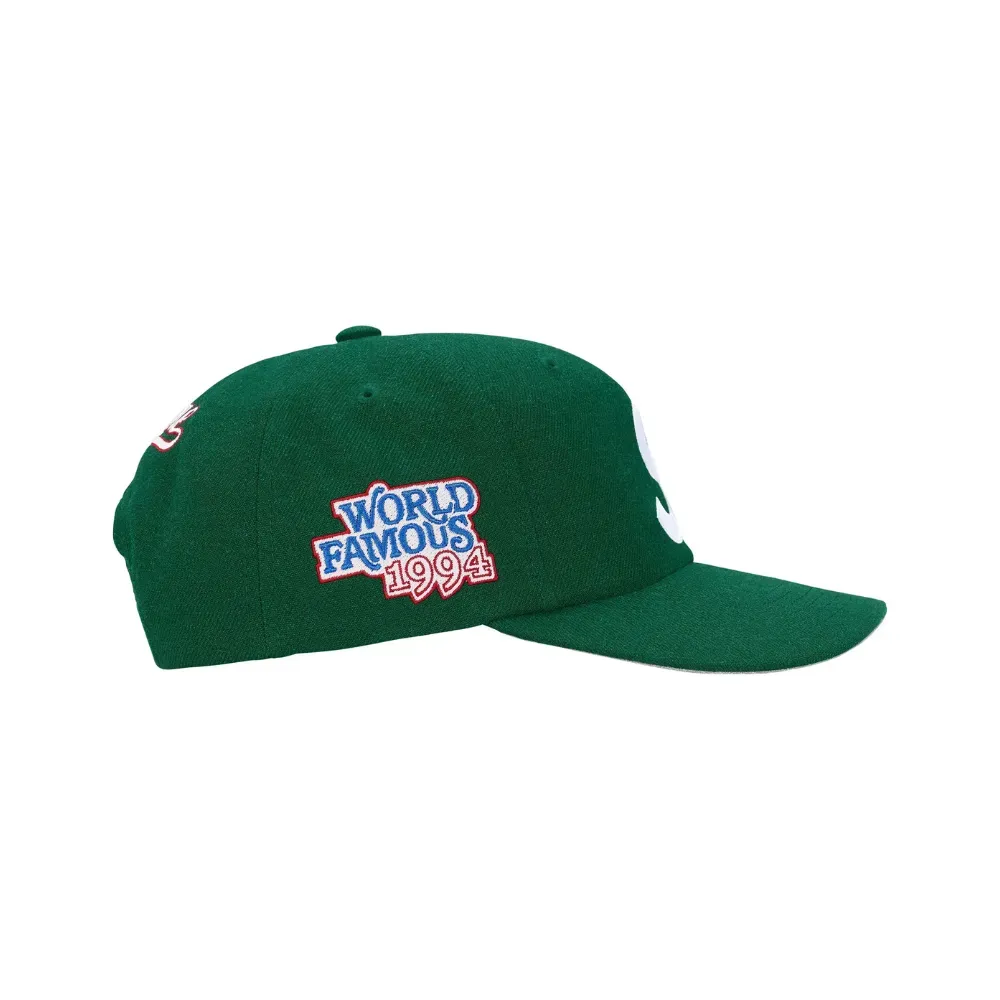Boné Supreme World Famous S Logo 6-Panel Dark Green SS26-W8 - Droper
