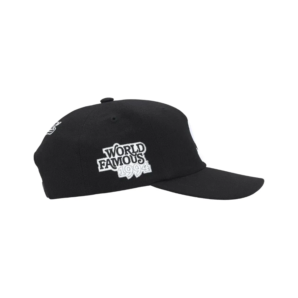 Boné Supreme World Famous S Logo 6-Panel Black SS26-W8 - Droper