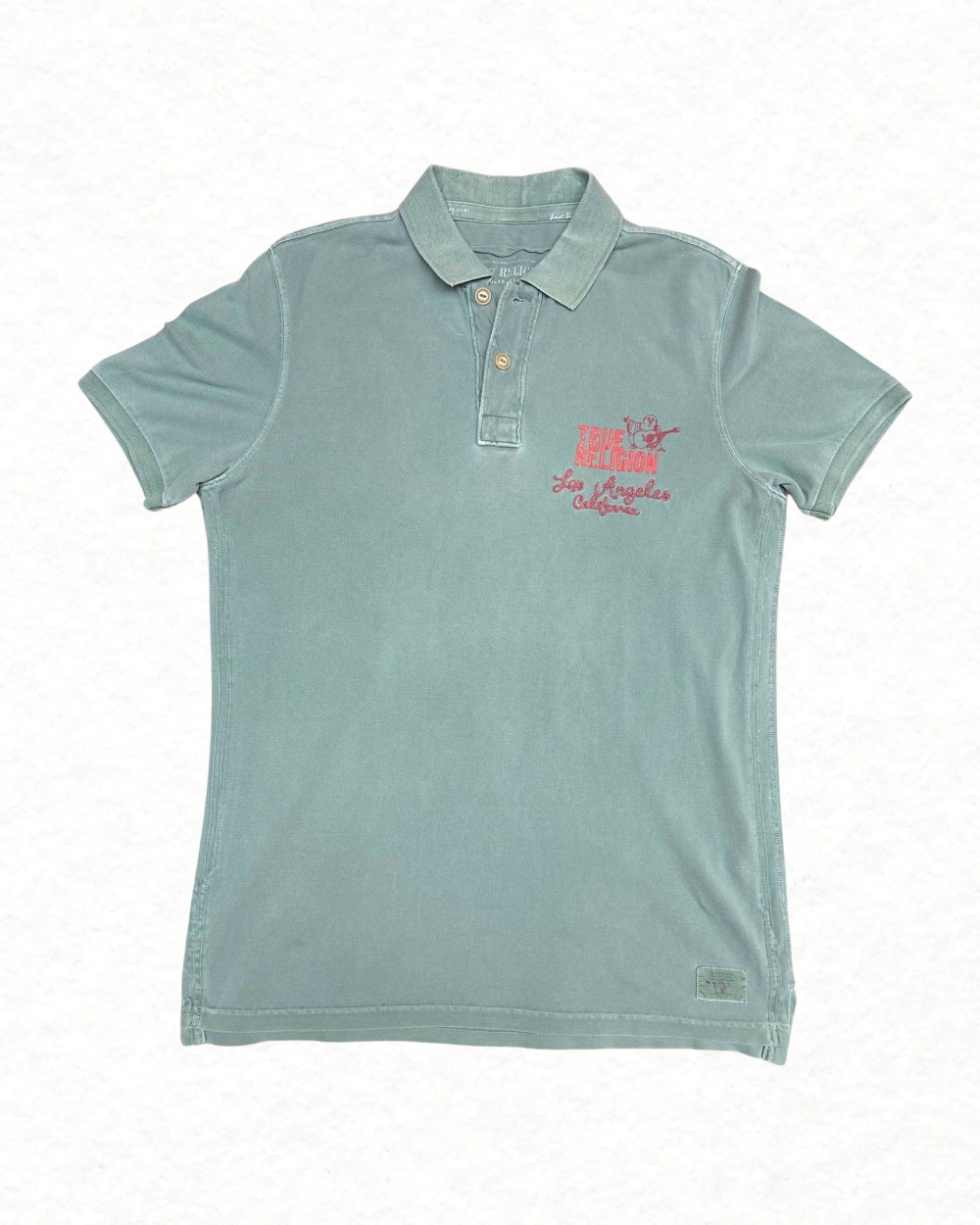 Camisa Polo Vintage True Religion "Buddha Logo" - Faded Green
