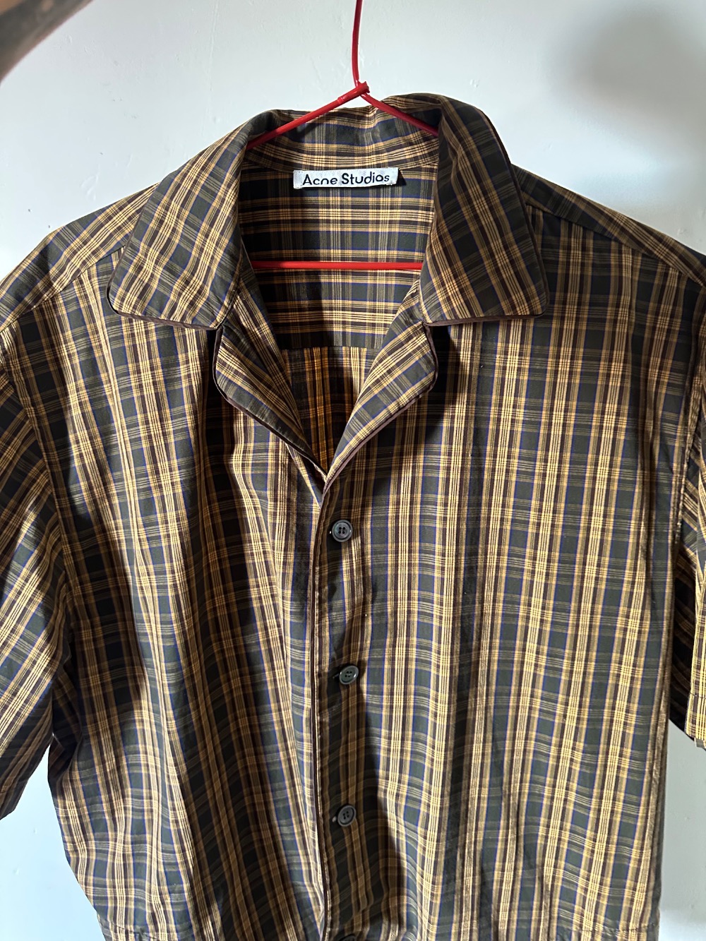 Acne Studios - Camisa de manga curta marrom/verde