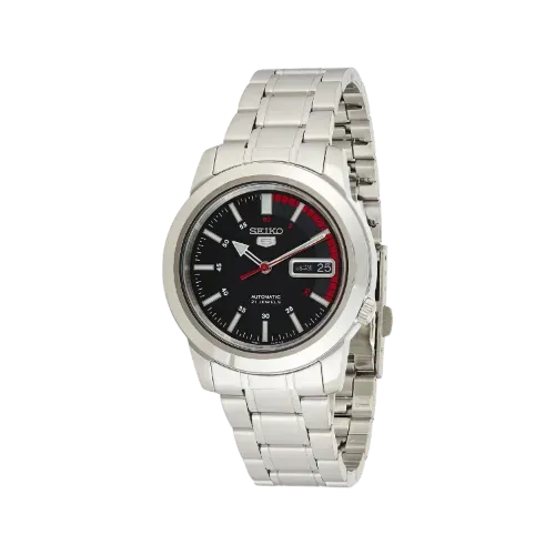 Seiko 5 Automatic Black Dial Luminous Silver 38 mm