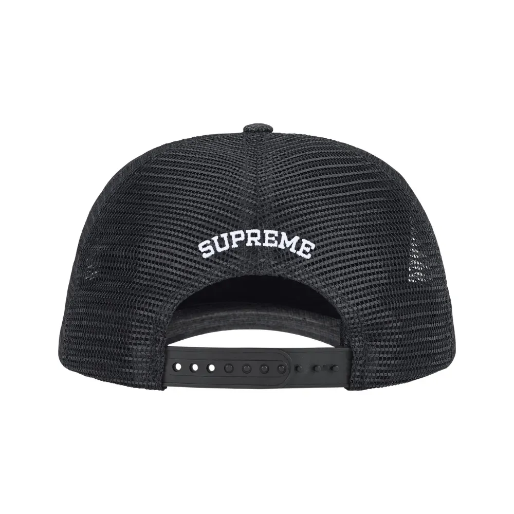 Boné Supreme Raffia Mesh Back 5-Panel Black SS26-W9 - Droper