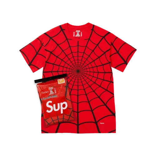 Hanes x Supreme Camiseta Spider-Man Tagless Red (2 Pack) SS26-W9