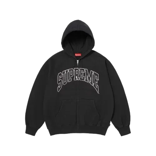 Moletom Supreme Cracked Raglan Zip Up Black SS26-W9 - Droper