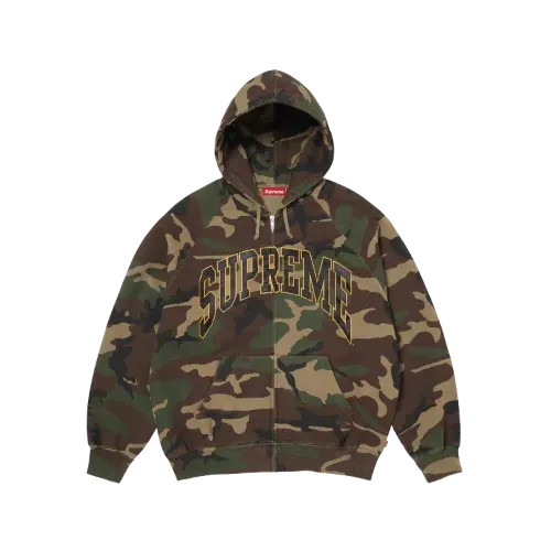 Moletom Supreme Cracked Raglan Zip Up Woodland Camo SS26-W9 - Droper