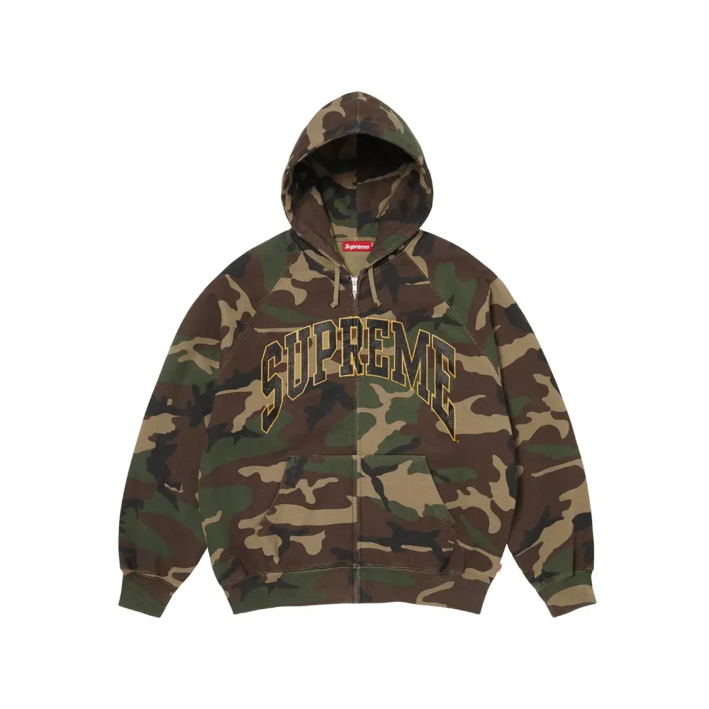 Moletom Supreme Cracked Raglan Zip Up Woodland Camo SS26-W9 - Droper