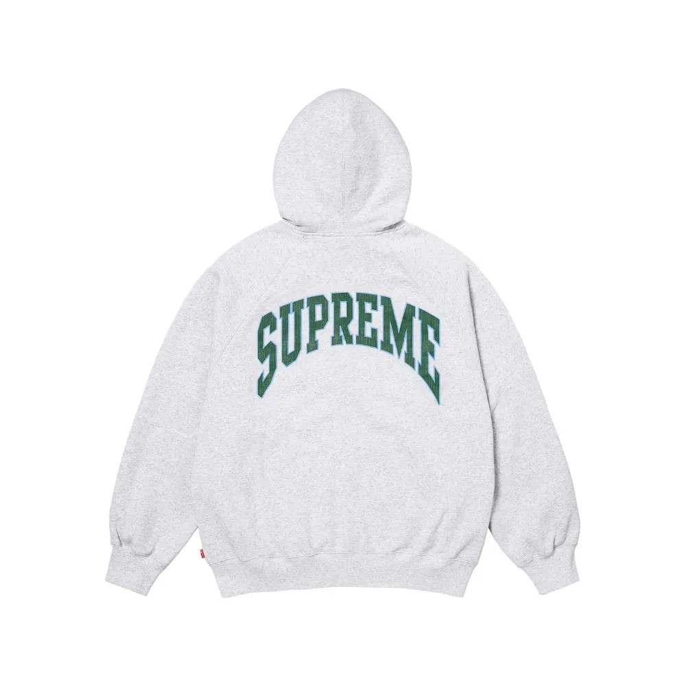 トップス Supreme Cracked Raglan Zip Up Hoodie Moletom Supreme Cracked Raglan Zip Up Ash Grey SS26-W9 - Droper