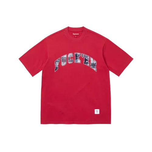 Camiseta Supreme Fuck Em Plaid S/S Red SS26-W9 - Droper