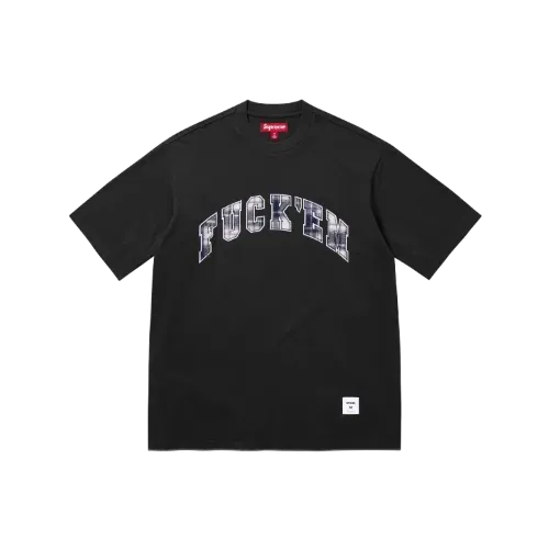 Camiseta Supreme Fuck Em Plaid S/S Black SS26-W9 - Droper