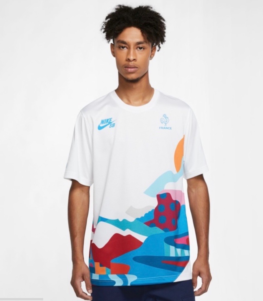 Parra x Nike Camiseta SB France Skate Jersey White — PP, Novo