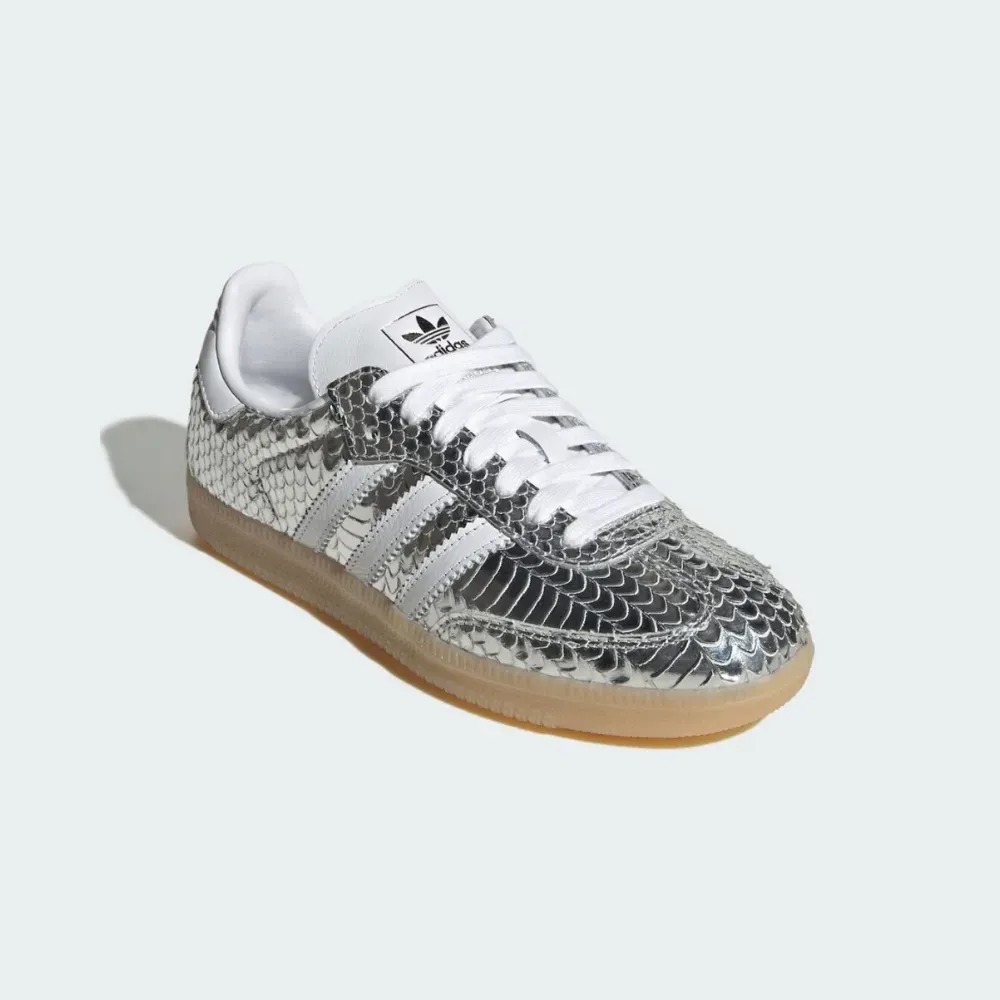adidas Samba Patent Snakeskin Silver Metallic White — 36, Novo