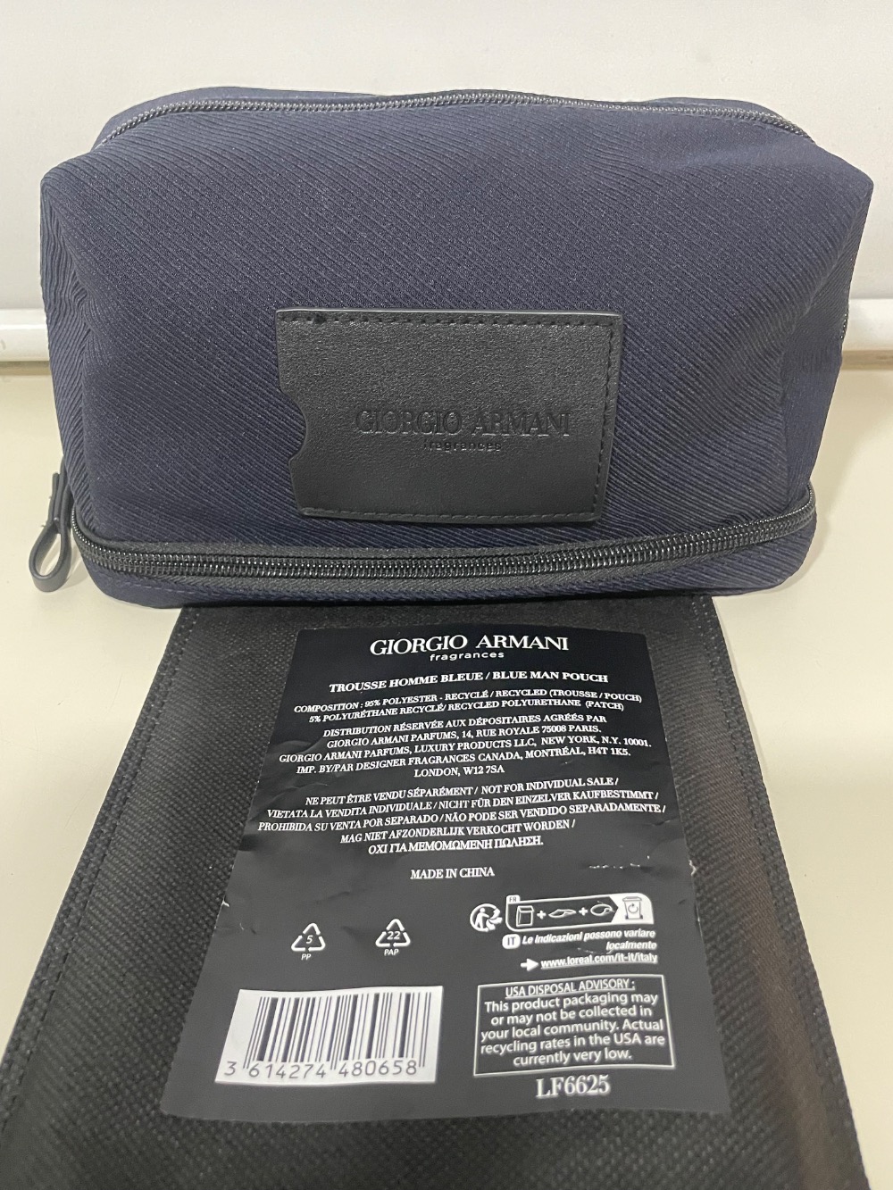 Necessaire Giorgio Armani Fragrances 2 andares Azul/Preta Nova