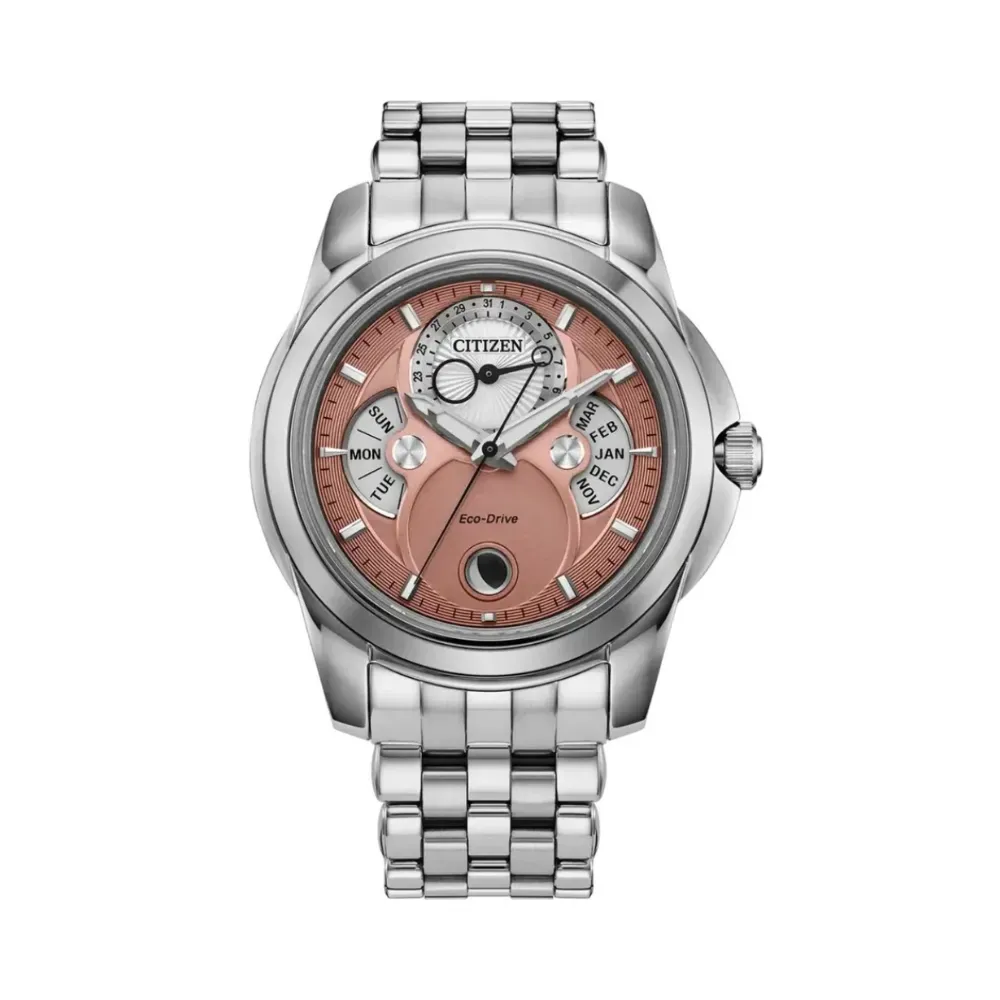 Relógio Citizen Moon Phase Calendrier Salmon 41,8mm - Droper