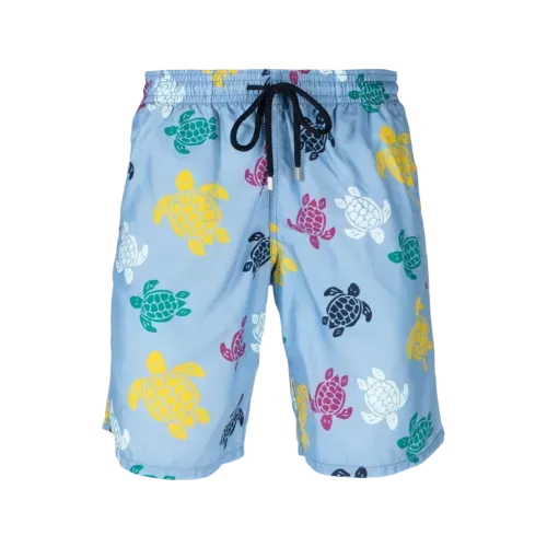 Bermuda Vilebrequin Turtle Print Swim Shorts Blue