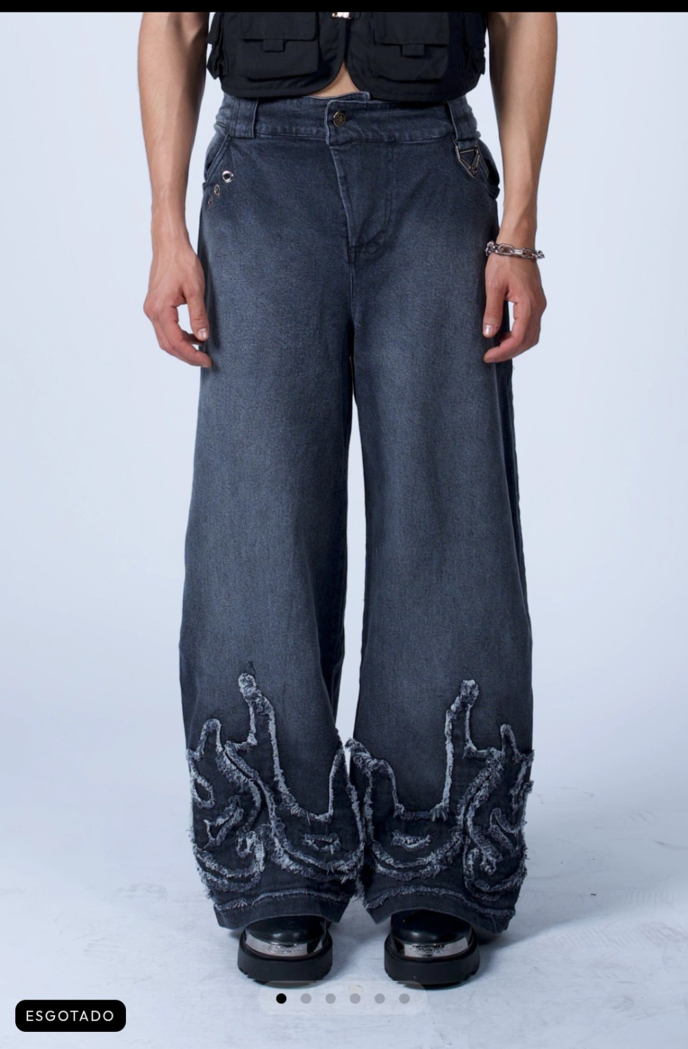 CALÇA SHUI BAGGY DESTROYED JEANS METASPACE