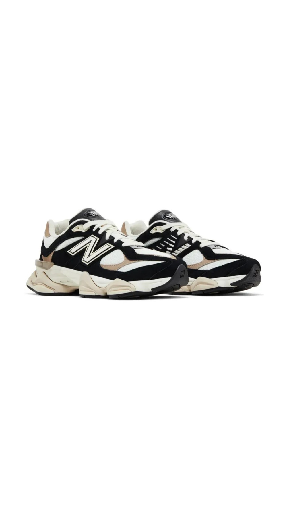 New Balance 9060 Black Beige White — 41 / 42, Novo