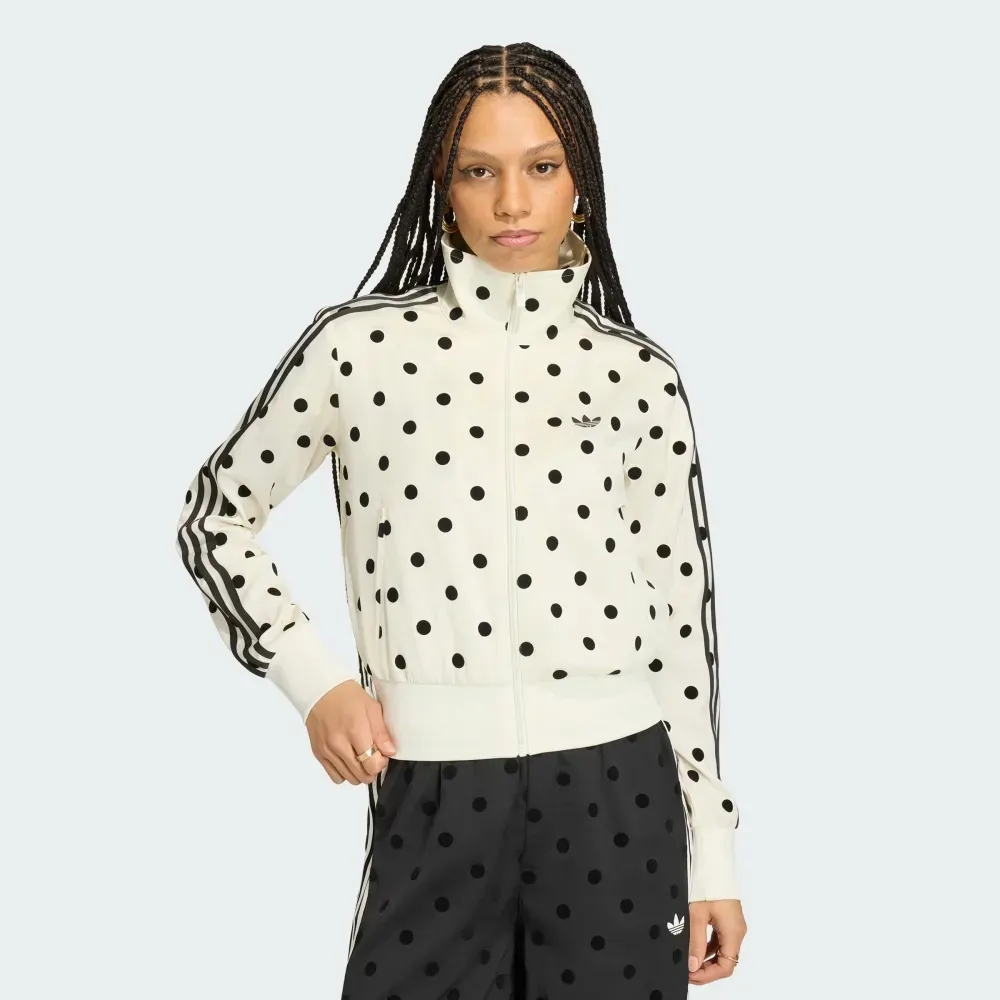 Jaqueta adidas Polka Dot Satin Off-White - Droper