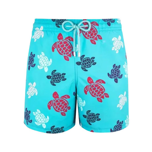 Bermuda Vilebrequin Moorea Turtles Swim Shorts Blue