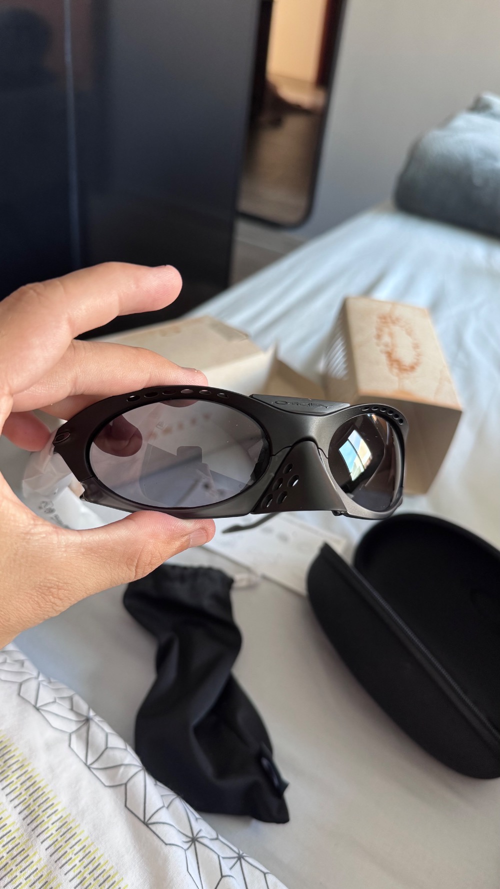 Óculos Oakley Plantaris SQ Prizm Grey Matte Black — Único, Usado