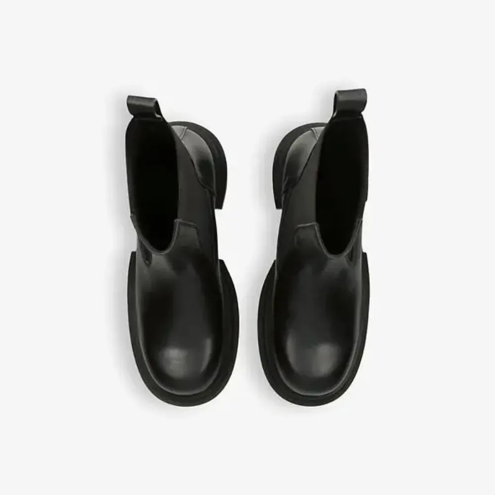 Bota Rick Owens Beatle Bogun Leather Black - Droper