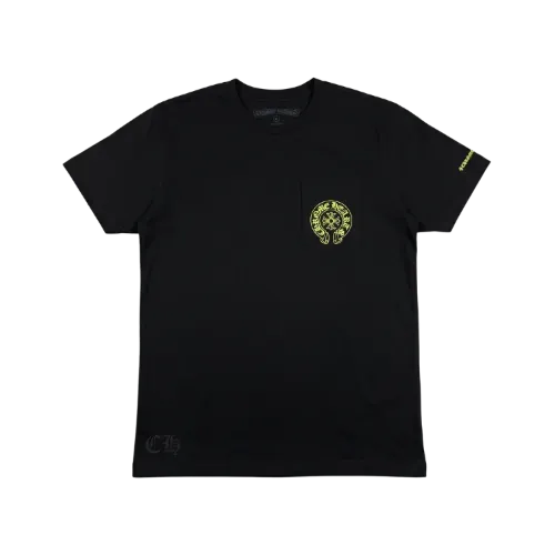Camiseta Chrome Hearts Green Neon Horseshoe Black - Droper