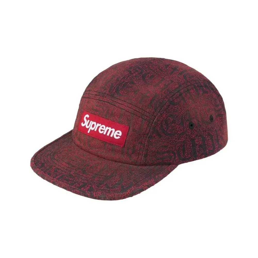 Boné Supreme Stitched Old English Denim Camp Red SS26-W10 - Droper