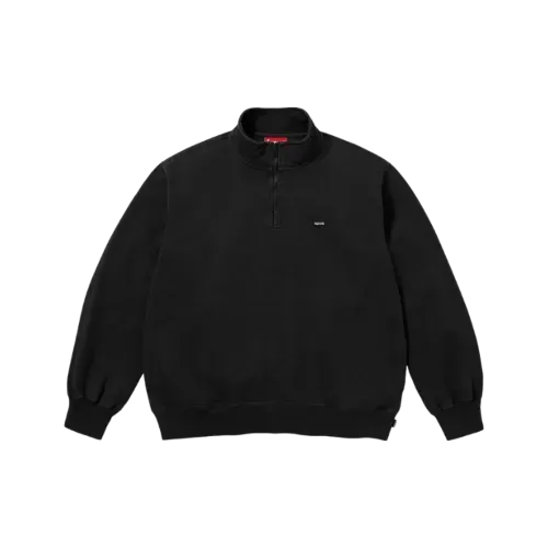 Moletom Supreme Small Box Half Zip Pullover Black SS26-W10 - Droper