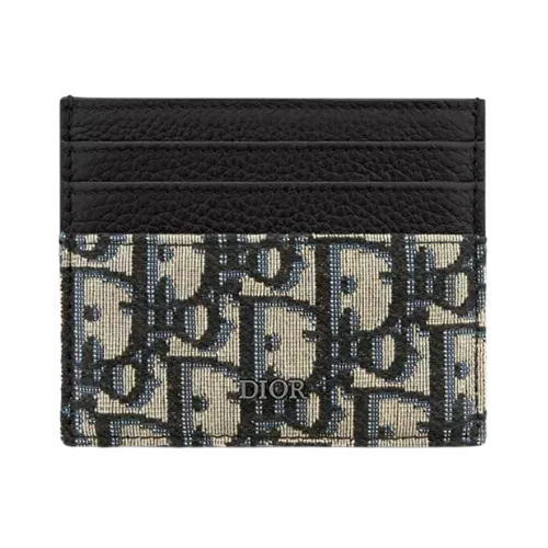 小物 Dior Infinite Card Holder Noir Card Holder Dior Jacquard Oblique Beige Black - Droper