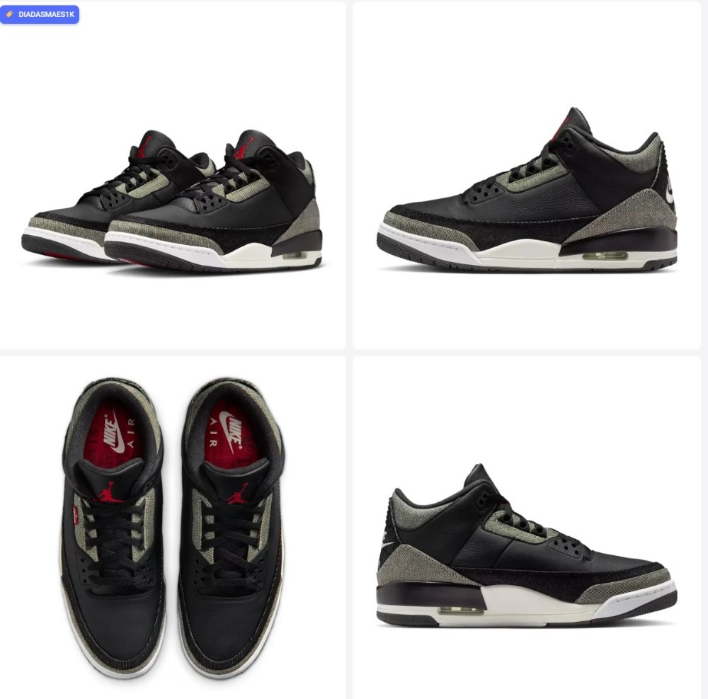 Levi's x Air Jordan 3 Black White — 42.5, Novo