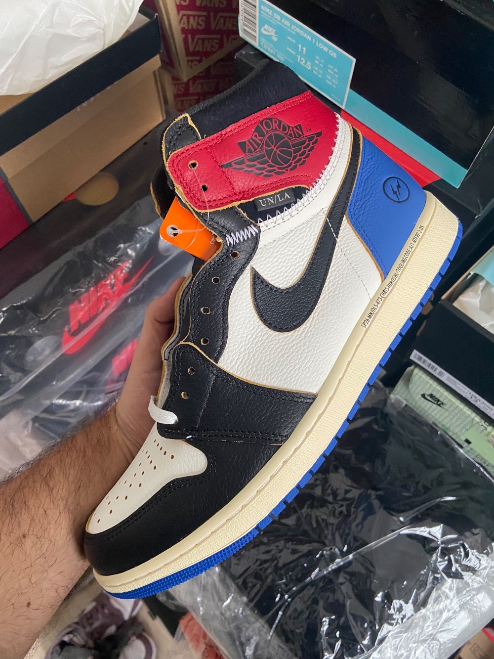 Union LA x Fragment x Air Jordan 1 Retro High OG SP Varsity Red Sport Royal — 44, Novo