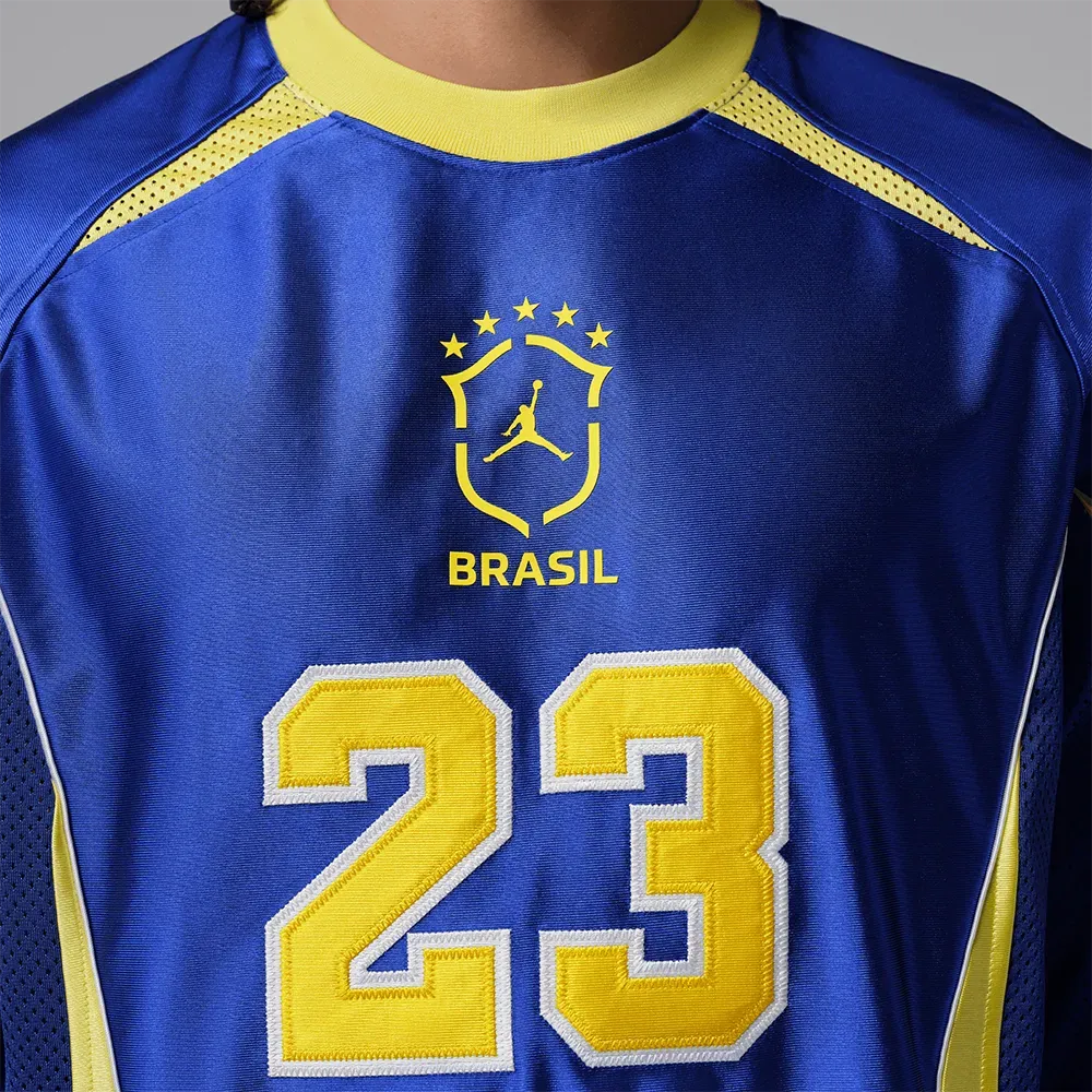 Camiseta Air Jordan Manga Longa Brasil Goleiro Blue - Droper